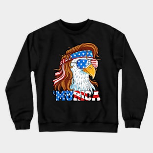 Murica Eagle 4Th Of July Mullet American Flag Usa Patriotic Crewneck Sweatshirt